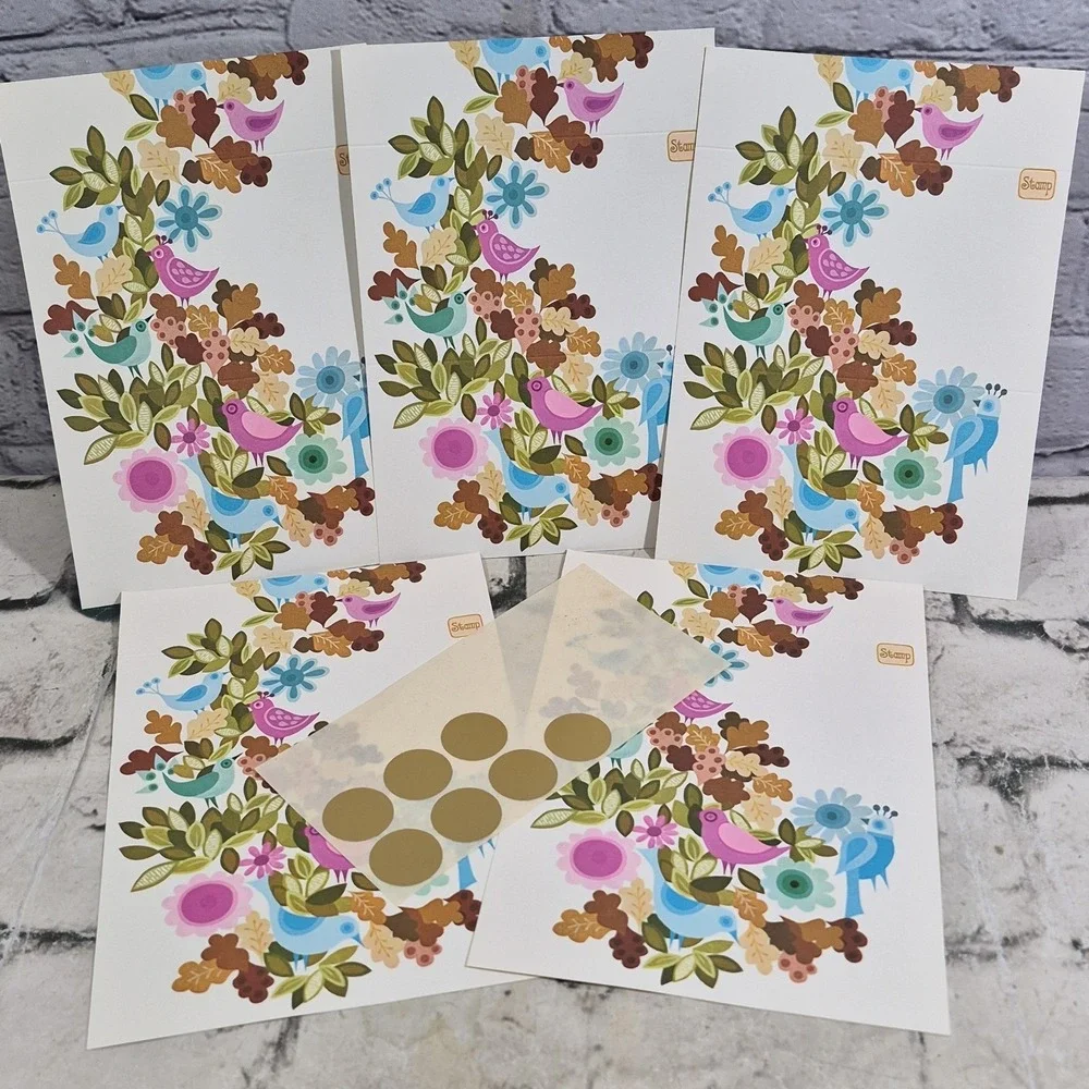 Vintage Fold And Send Postalettes  By Current Partridges Stationary Lot Of 5